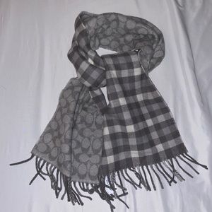 Coach monogram reversible wool scarf
